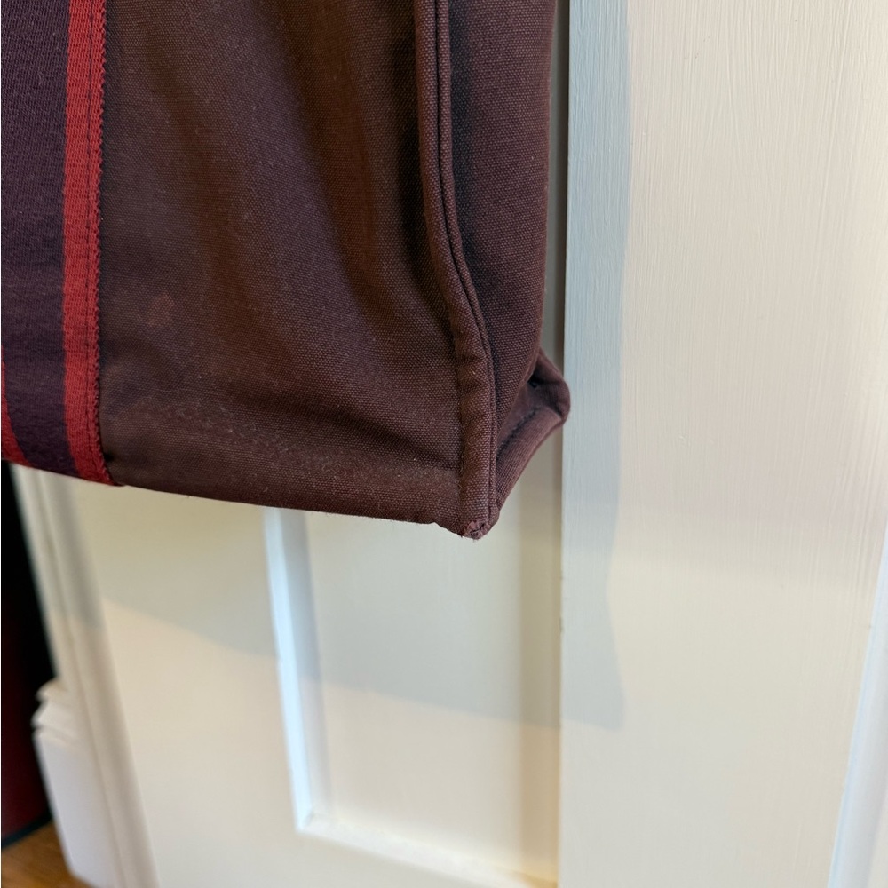Hermes Burgundy Fourre Tout Canvas Bag - Picture 2 of 5